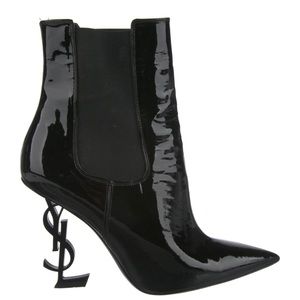 YSL patent leather boot